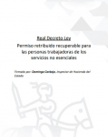 Real Decreto Ley : permiso retribuido recuperable para las personas trabajadoras de los servicios no esenciales vignette